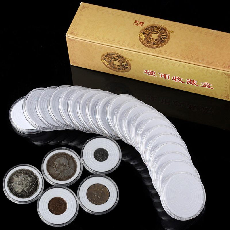 20 Komada Apliciranog Mint Držača Za Prikaz Kovanica Kutije Za Pohranu Zaštitnik Za Kapsule 20-40 mm