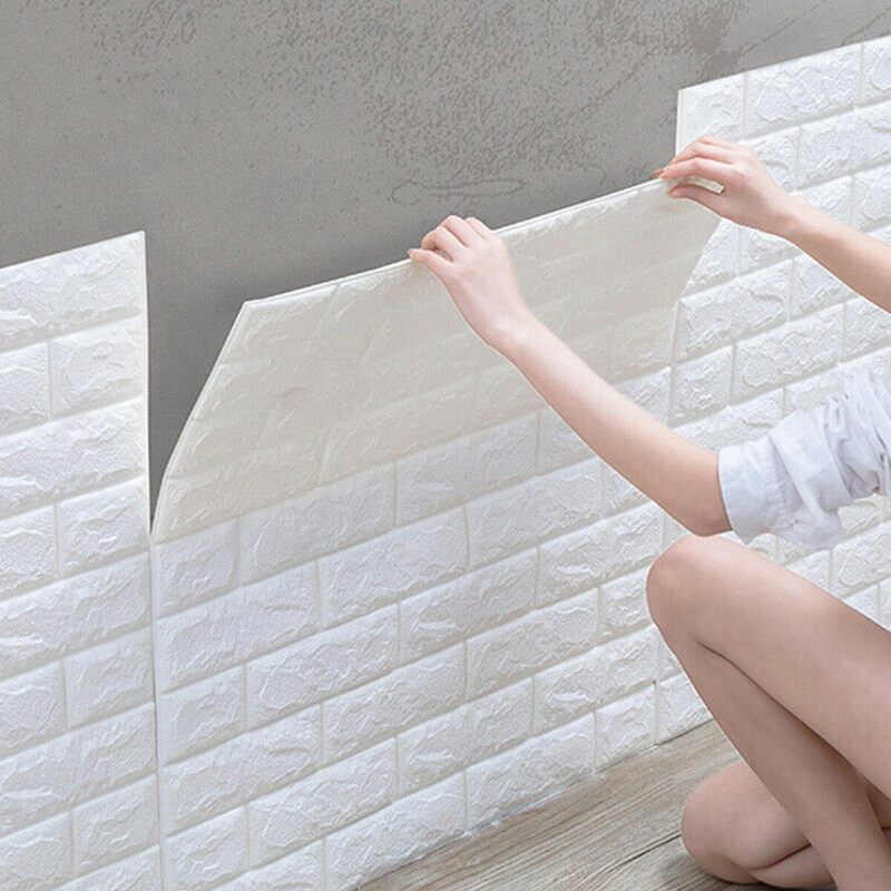 5pcs 3d Mekana Pločica Zidna Naljepnica Od Cigle Samoljepljiva Vodootporna Pjenasta Ploča 38*35 cm